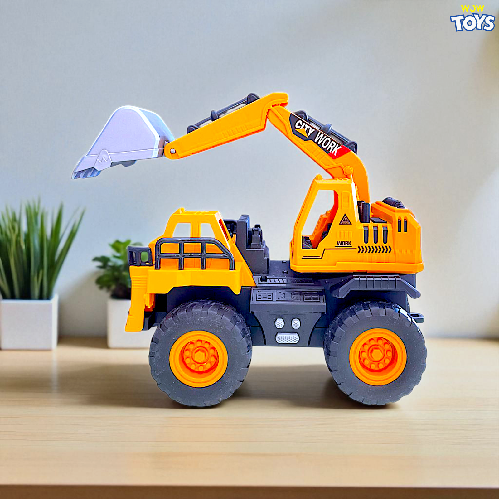 City Work Friction Crane Truck Toy – Lights, Sound & Movable Parts Image