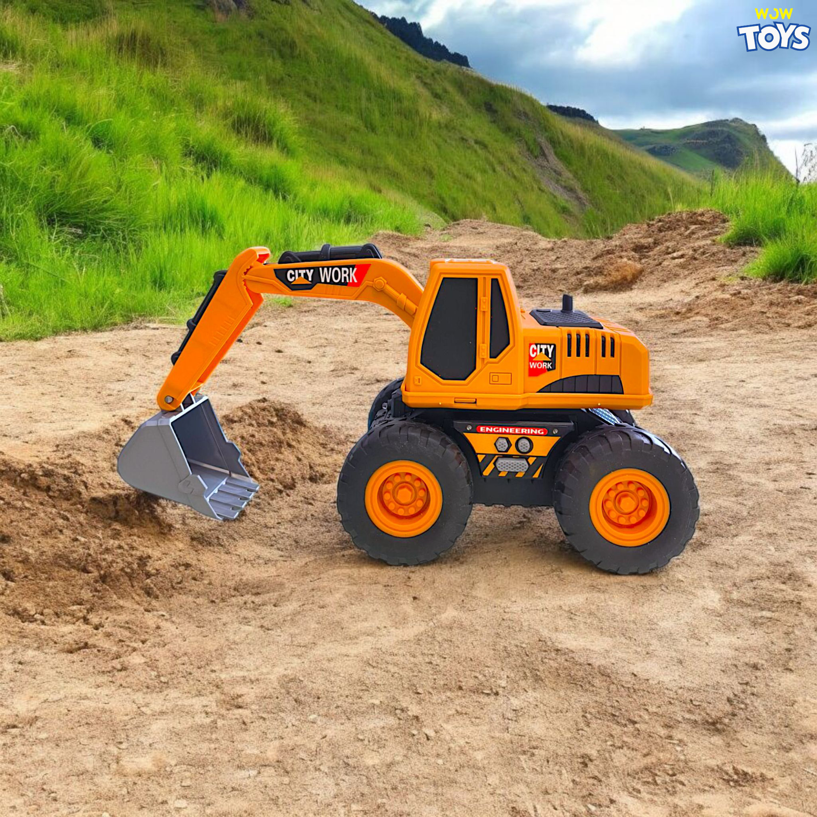 City Work Friction Excavator Toy – Lights, Sound & Movable Parts Image