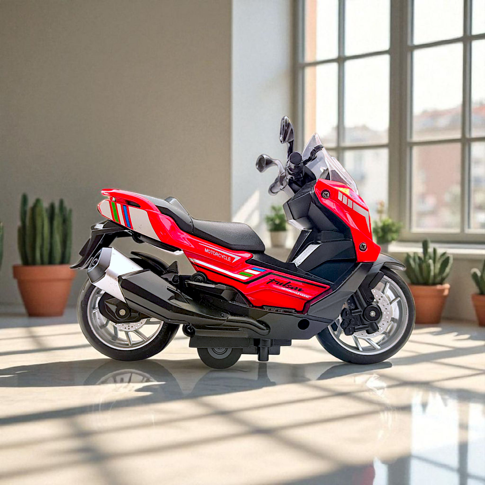 Red Rocket 1:18 Diecast Scooter Bike Toy with Light & Sound Image