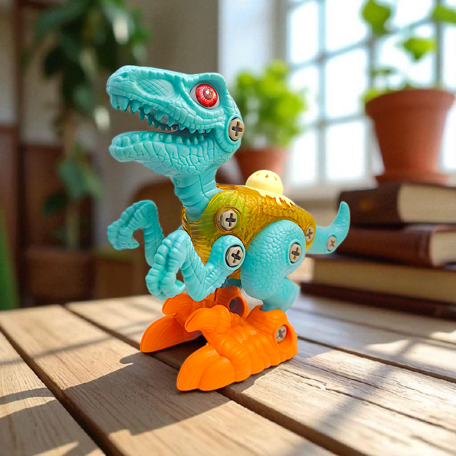 DIY Assemble Dinosaur Toy with Light, Roar Sound & Movable Parts for Kids Image
