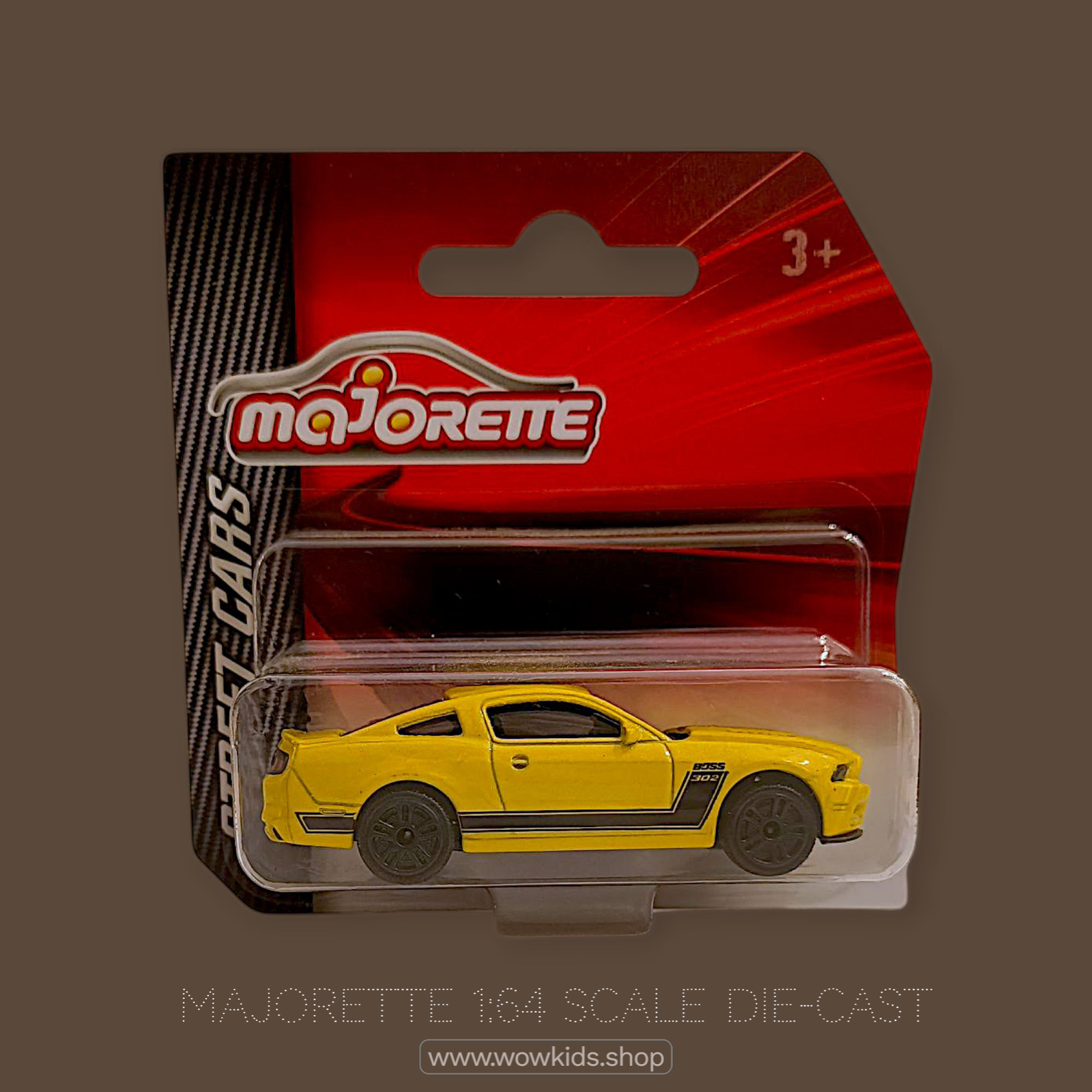 Majorette 1:64 Scale Ford Mustang Boss 302 – Premium Die-Cast Toy Car for Kids (Yellow) Image
