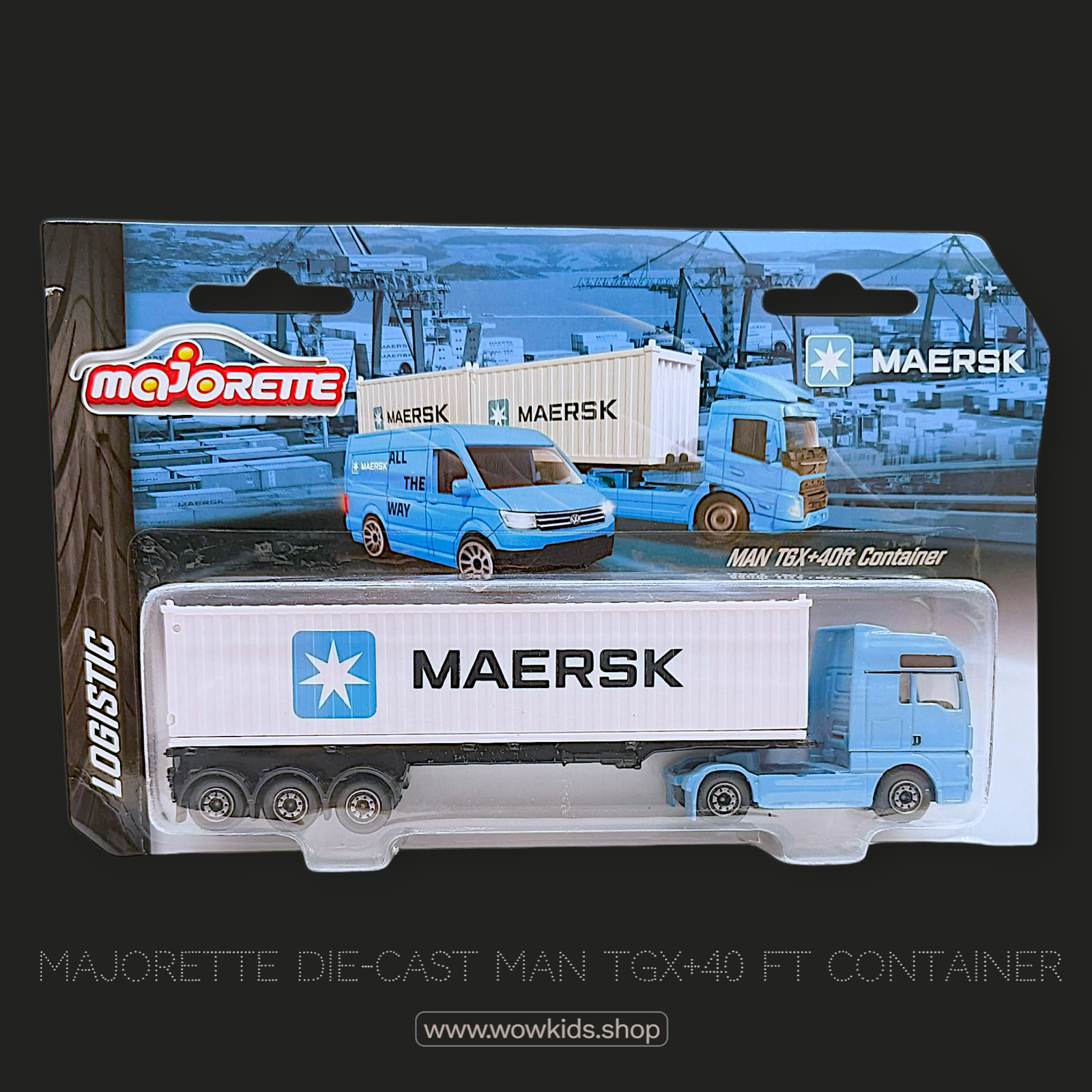 Majorette Die-Cast MAN TGX Truck with 40ft MAERSK Container – Premium Miniature Model for Kids & Collectors Image
