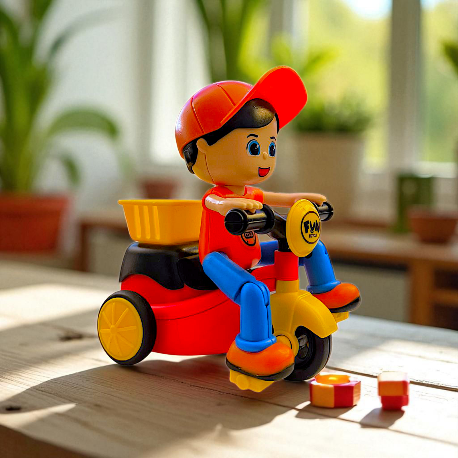 Friction Powered Delivery Boy Tricycle Toy – Bright Colors & Smooth Tyres for Kids Image