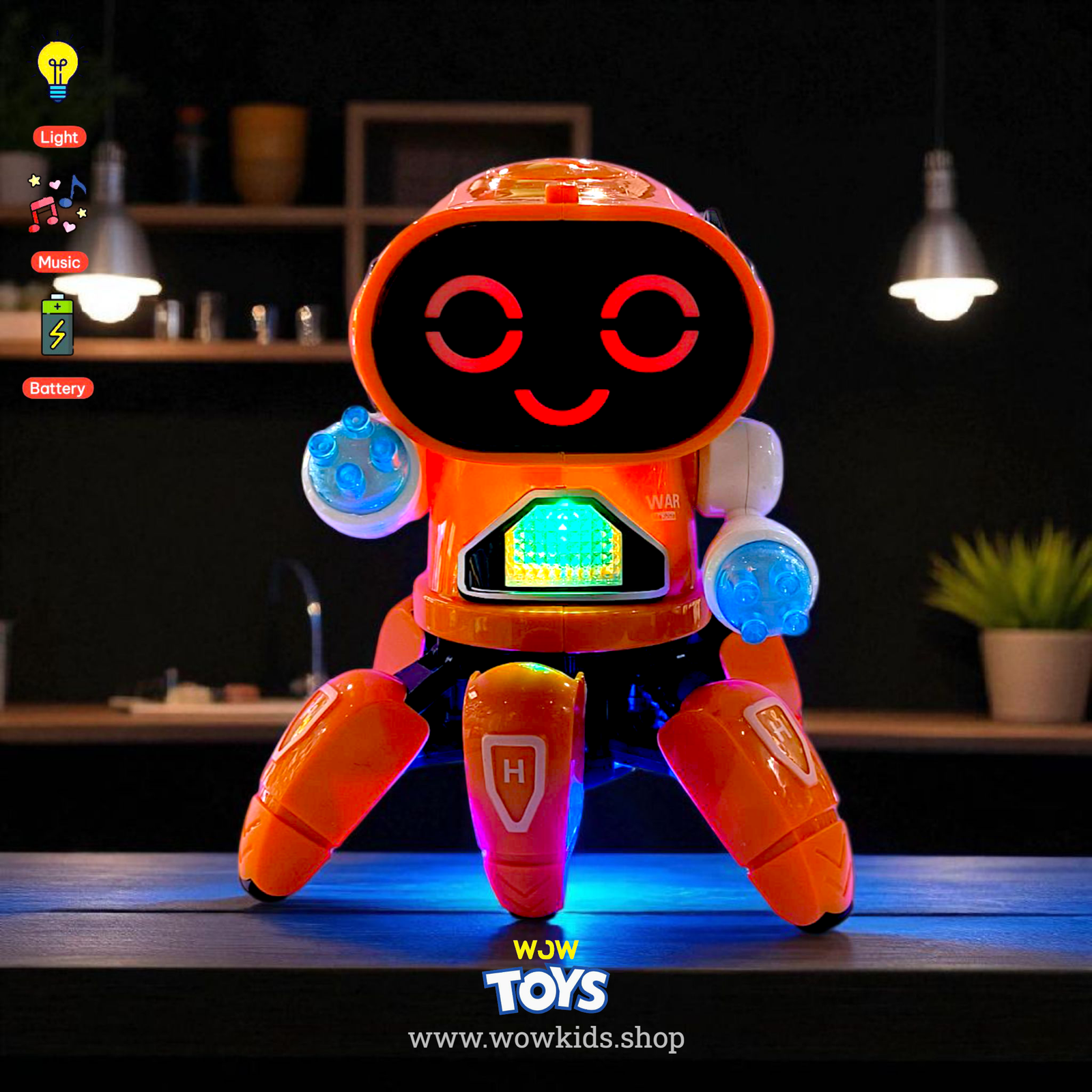 Dancing Robot Toy with Music, Lights & Moves | Safe Battery Operated Kids Bot Image