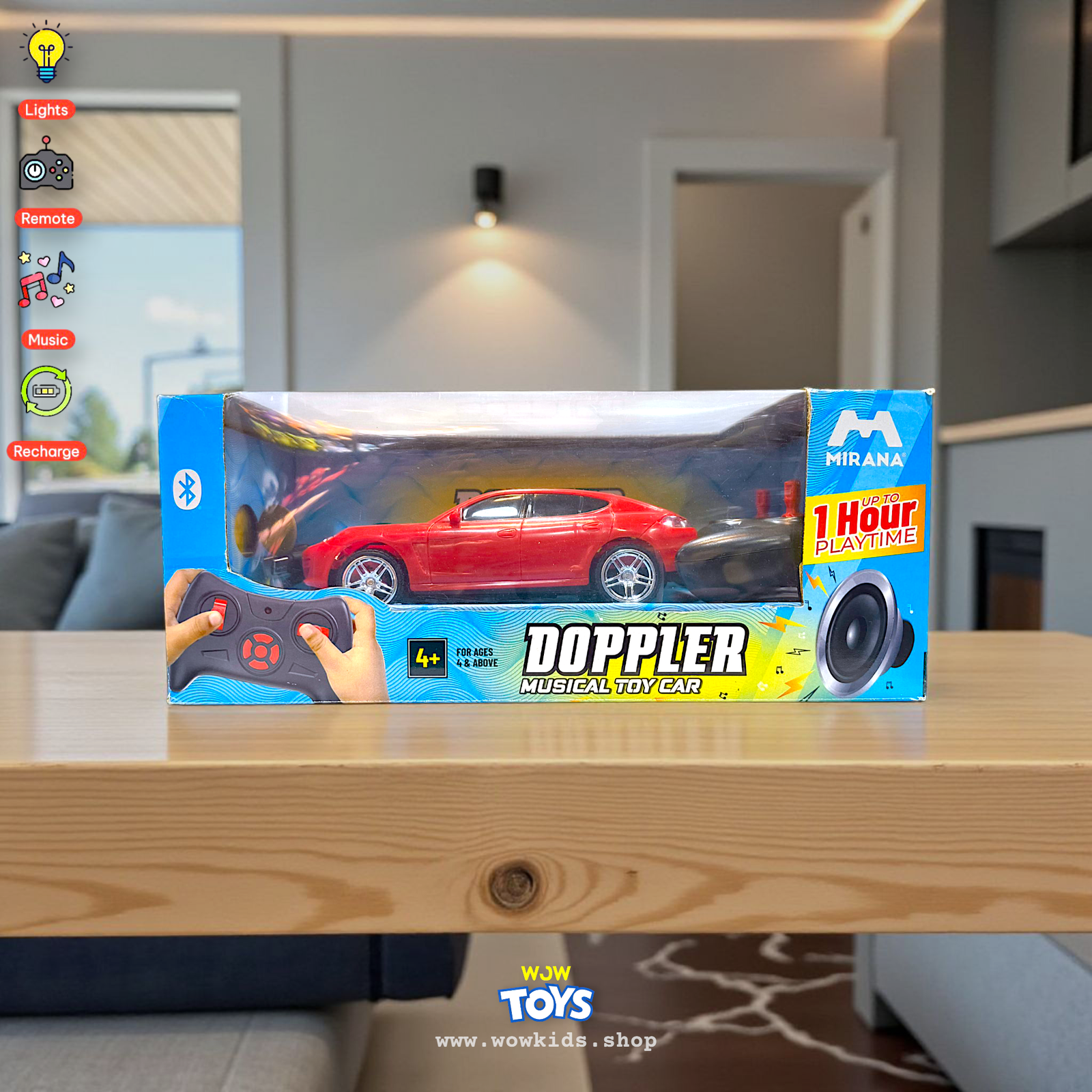 RC Doppler Sports Car Toy with Remote Control, USB Charging & Bluetooth Image