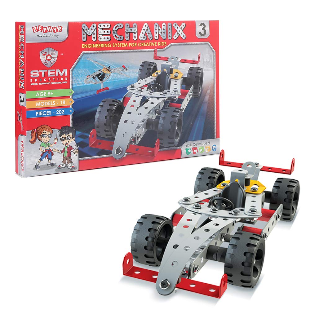 Mechanix - 3 DIY STEAM Educational Toy, Building and Construction Set for Boys and Girls Age 7+ Years Image