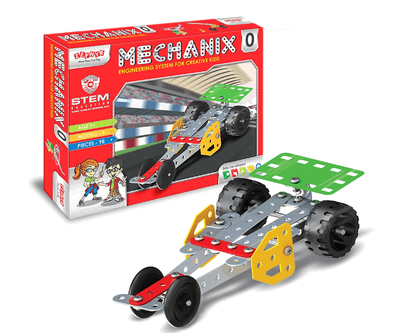 Mechanix 0 DIY STEM Building Construction Set | 98 Piece Educational Toy for Kids (7+ Years) | Made in India Image