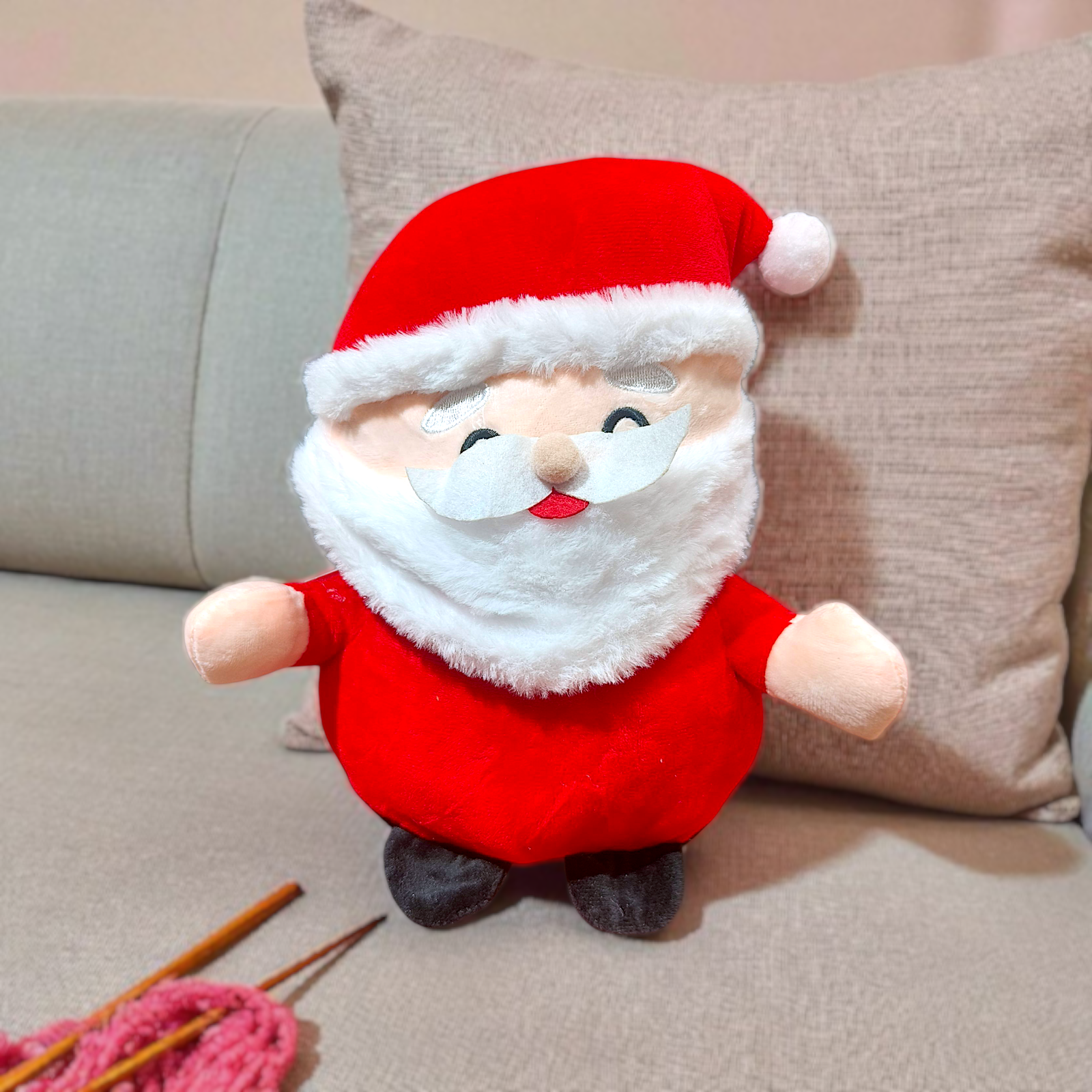 Cute Santa Soft Toy – 25cm Plush Christmas Doll | Microfiber Filled, Soft & Durable for Kids Play & Cuddle Image