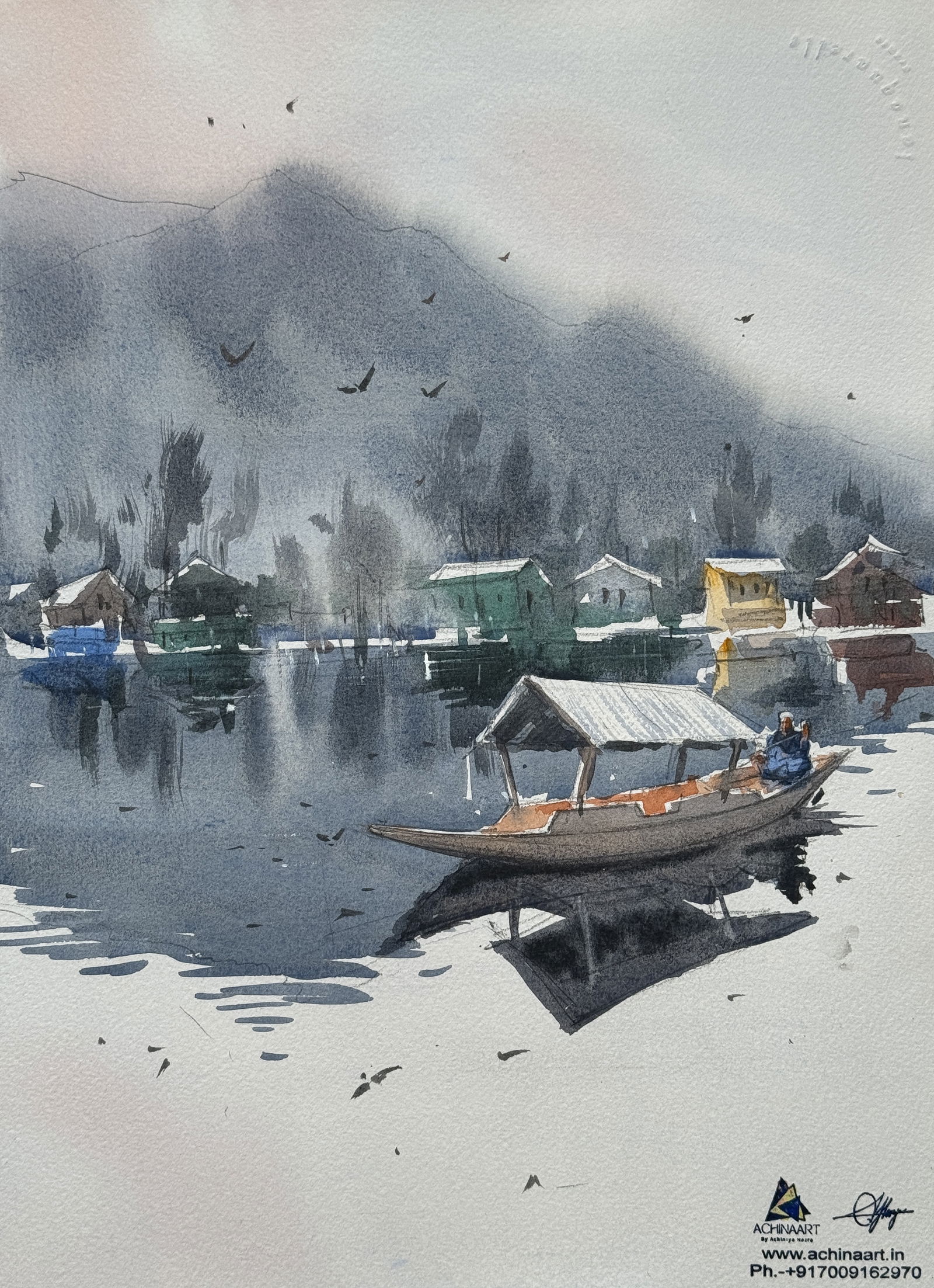 Kashmir Watercolor Painting Image