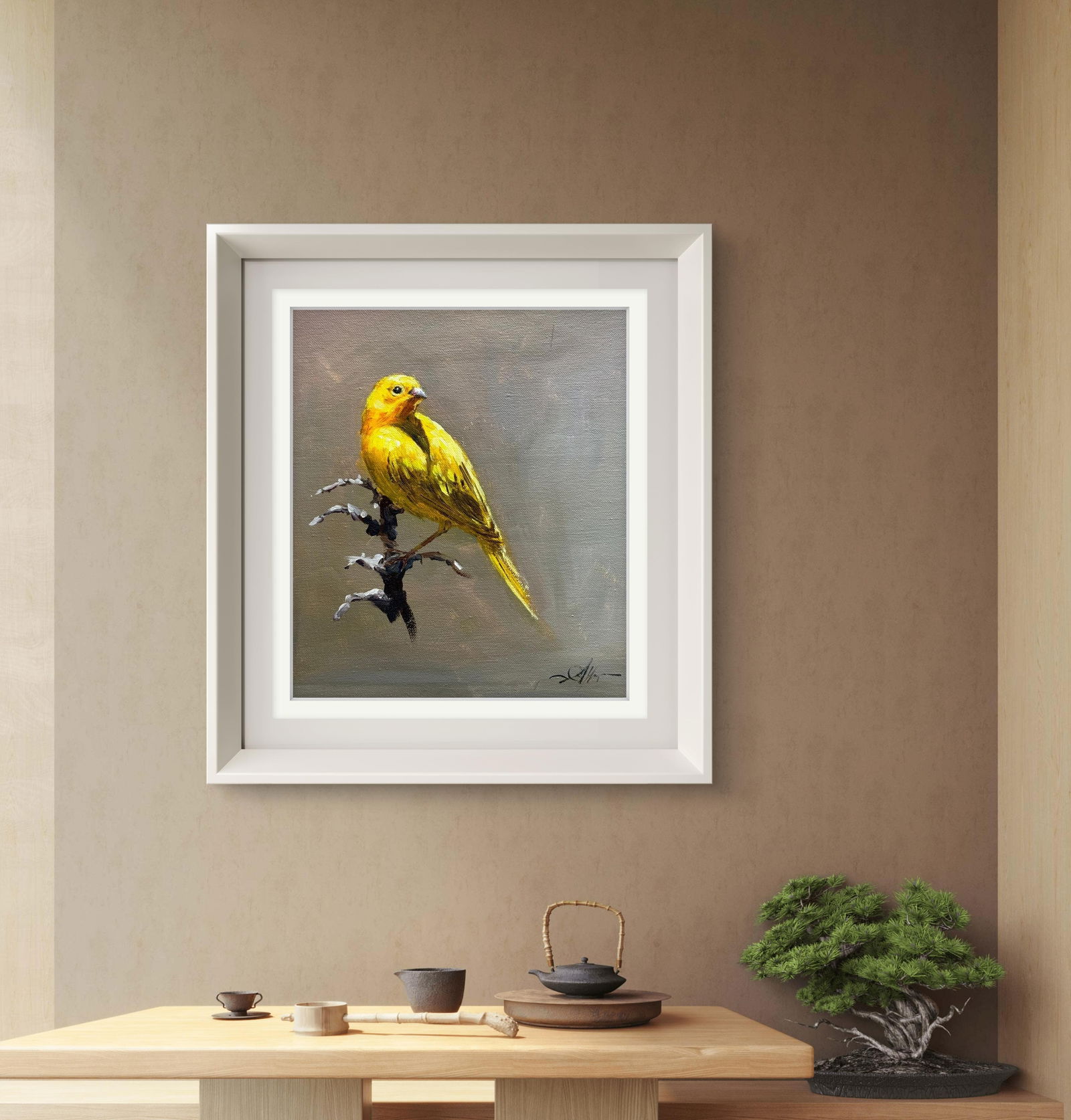 Yellow Bird Small Acrylic Panting  Image