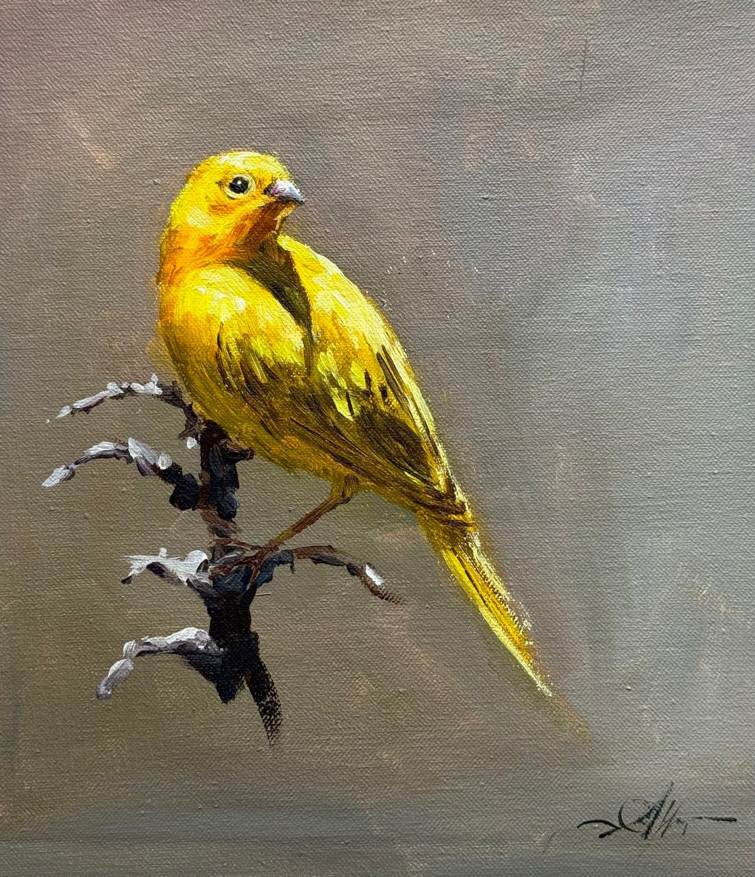 Yellow Bird Small Acrylic Panting 