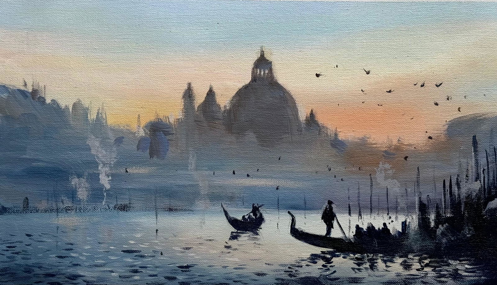 Small Acrylic Landscape Painting Venice