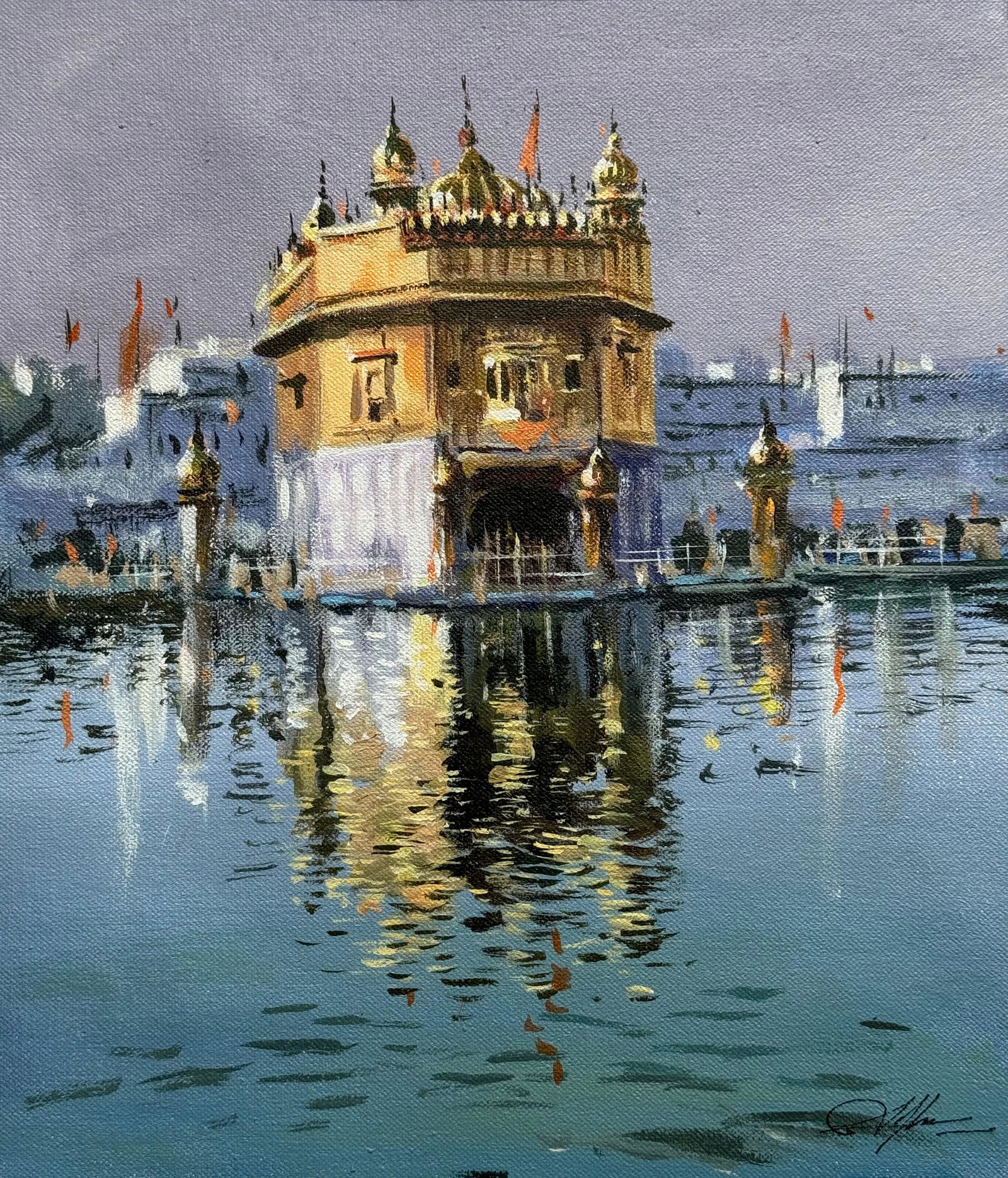 Small Acrylic Painting Golden Temple 