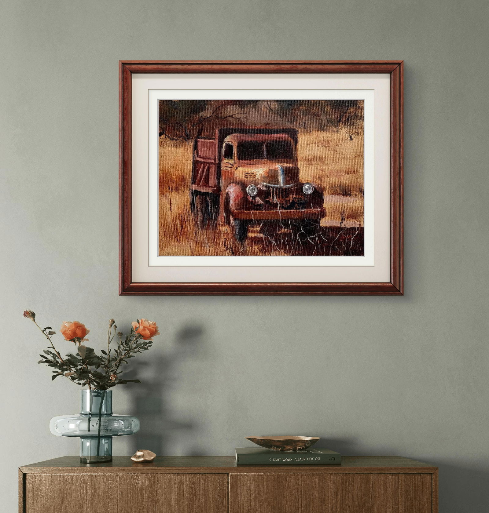 Old Car Oil Painting Image