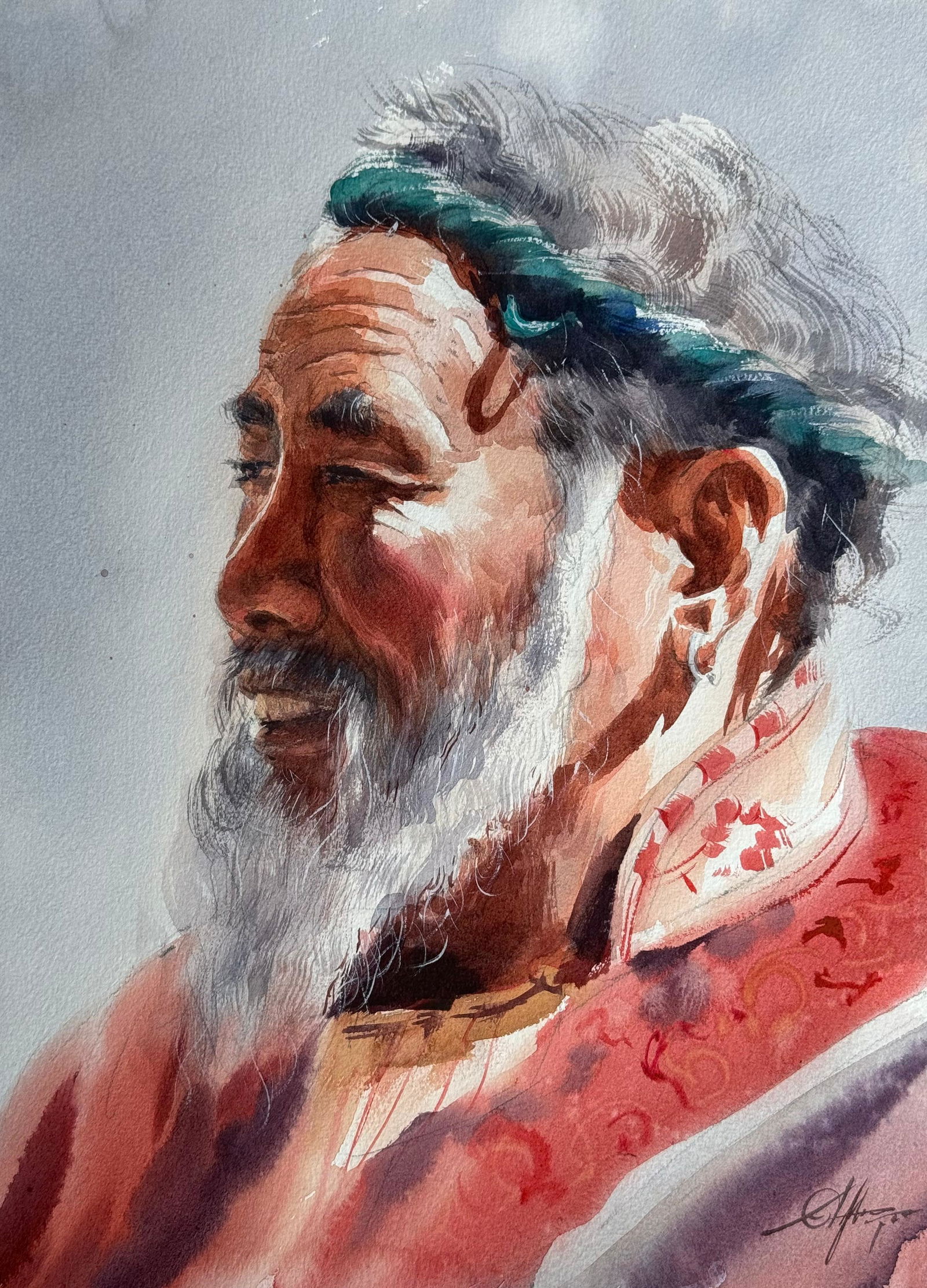  Watercolor Portrait Painting.    Image