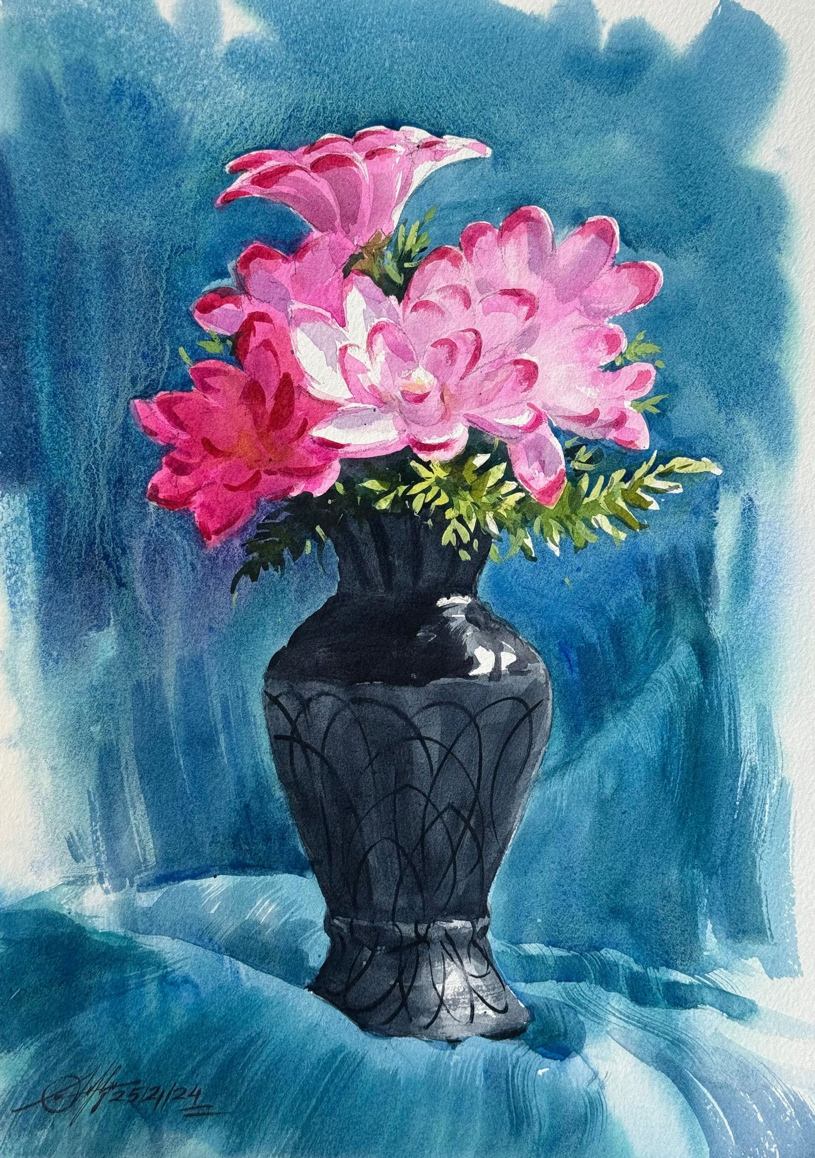 Watercolor Still Life Painting.  Image