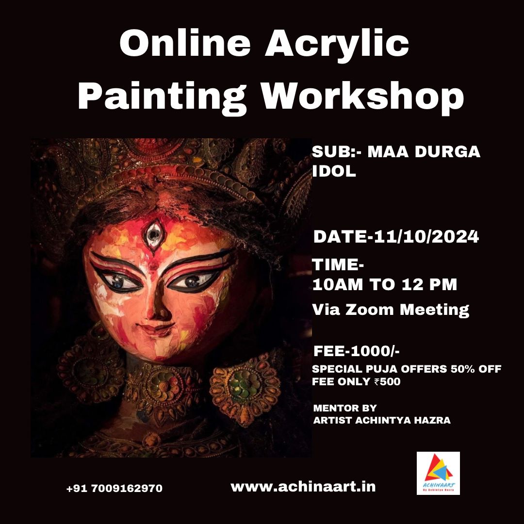 Online Acrylic Painting Workshop Maa Durga Idol Image