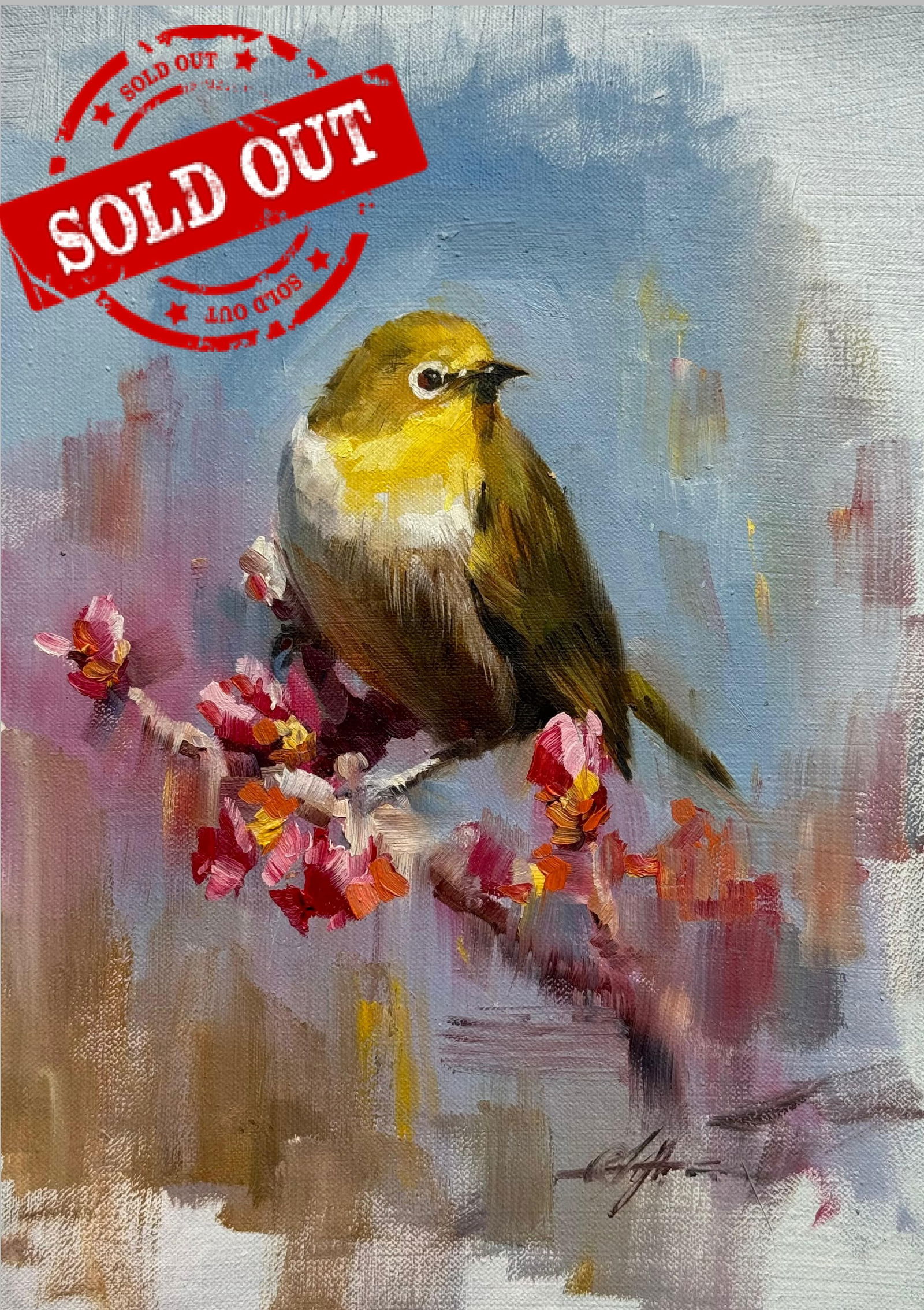 Small Acrylic Yellow Bird Panting  Image