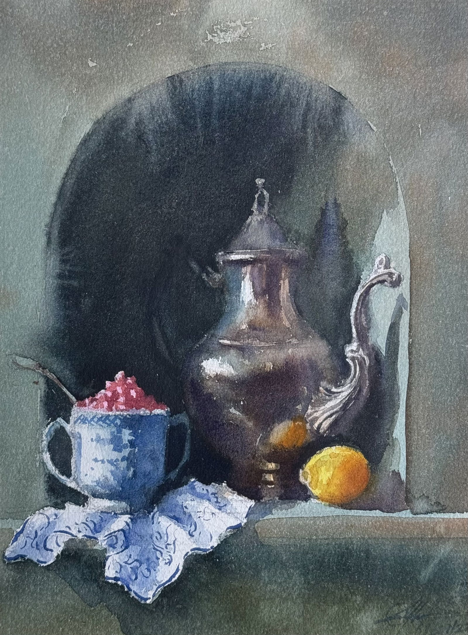 Watercolour Still Life Painting 12x8inch.   Image