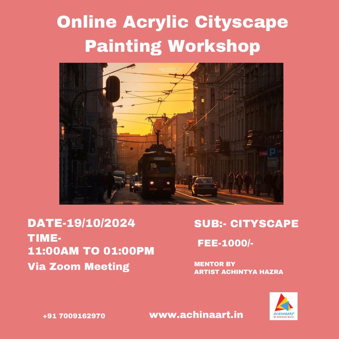 Online Acrylic Cityscape Painting Workshop on Saturday,  Image