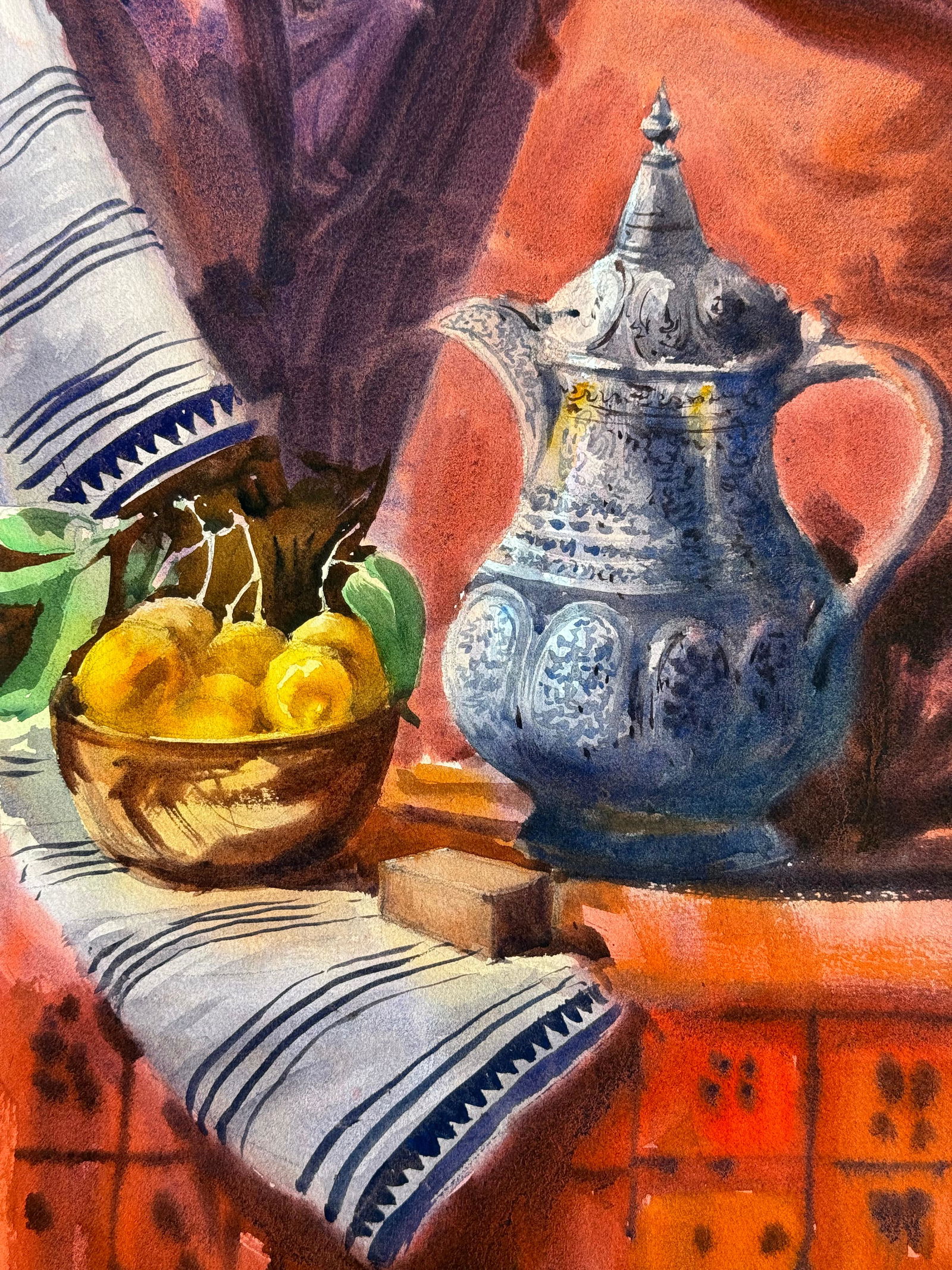 Watercolor Still Life Painting For Drawing Room,Dinning Hall  15x11 inch.  Image