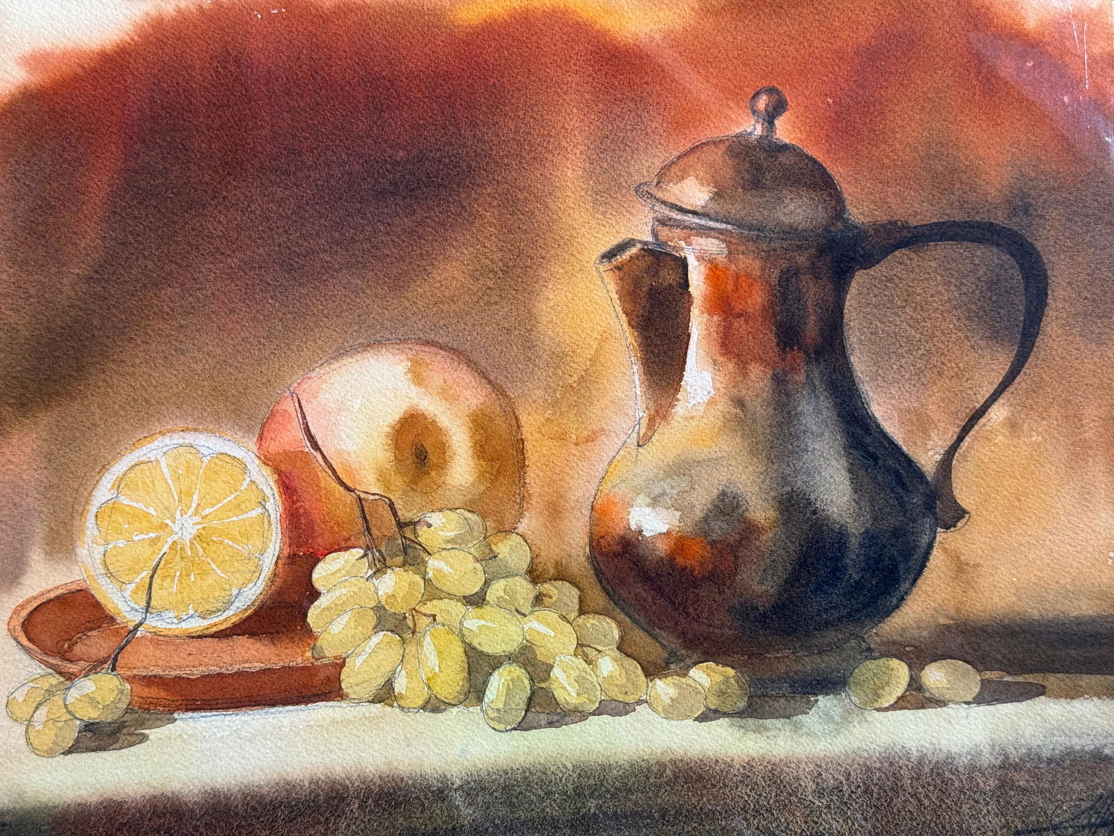 Watercolor Still Life Painting For Office,Drawing Room,Dinning Hall,Kitchen / 15x11 inch. Image