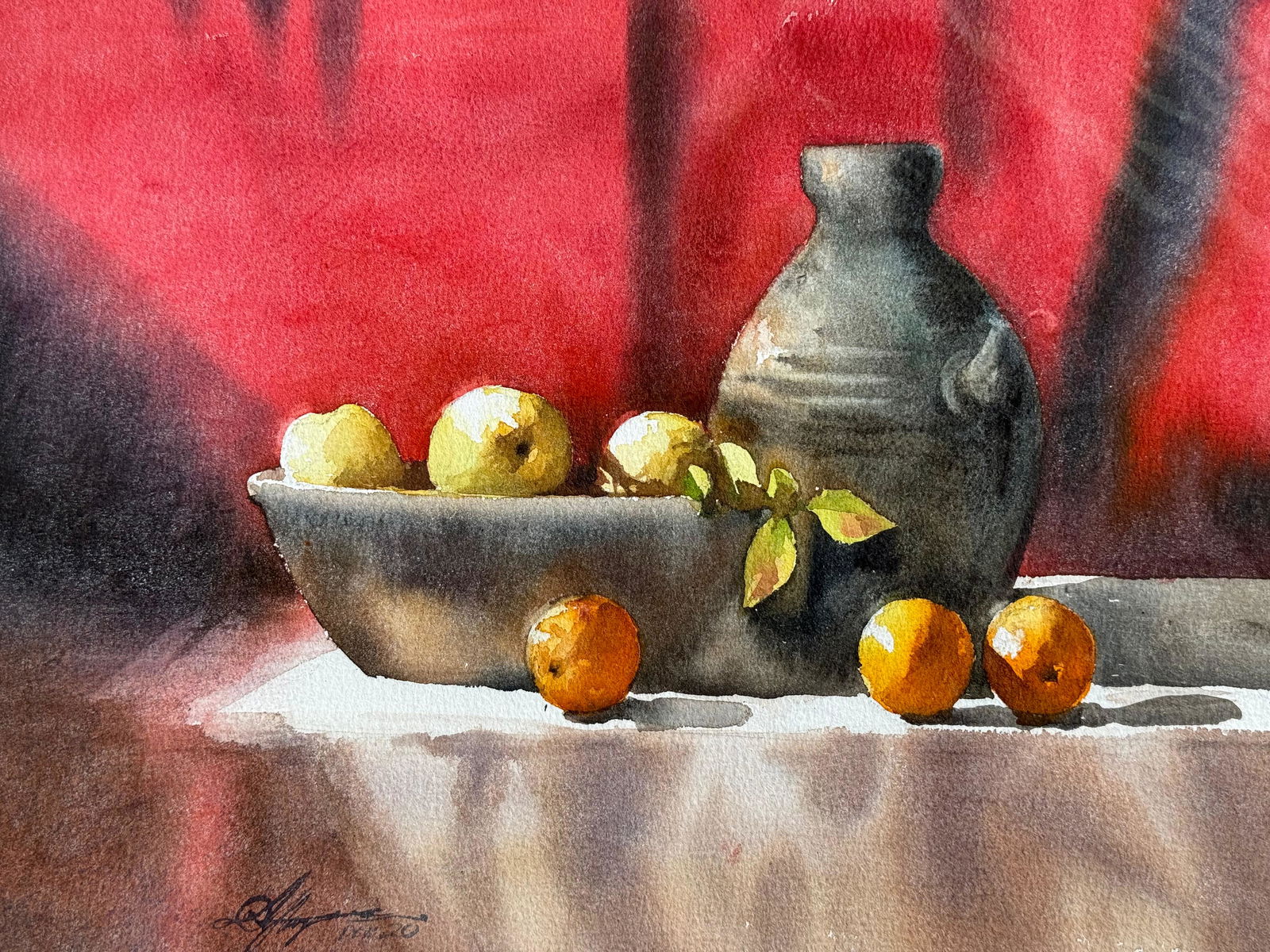 Watercolor Still Life Painting For Office,Drawing Room,Dinning Hall,Kitchen / 15x11 inch. Image