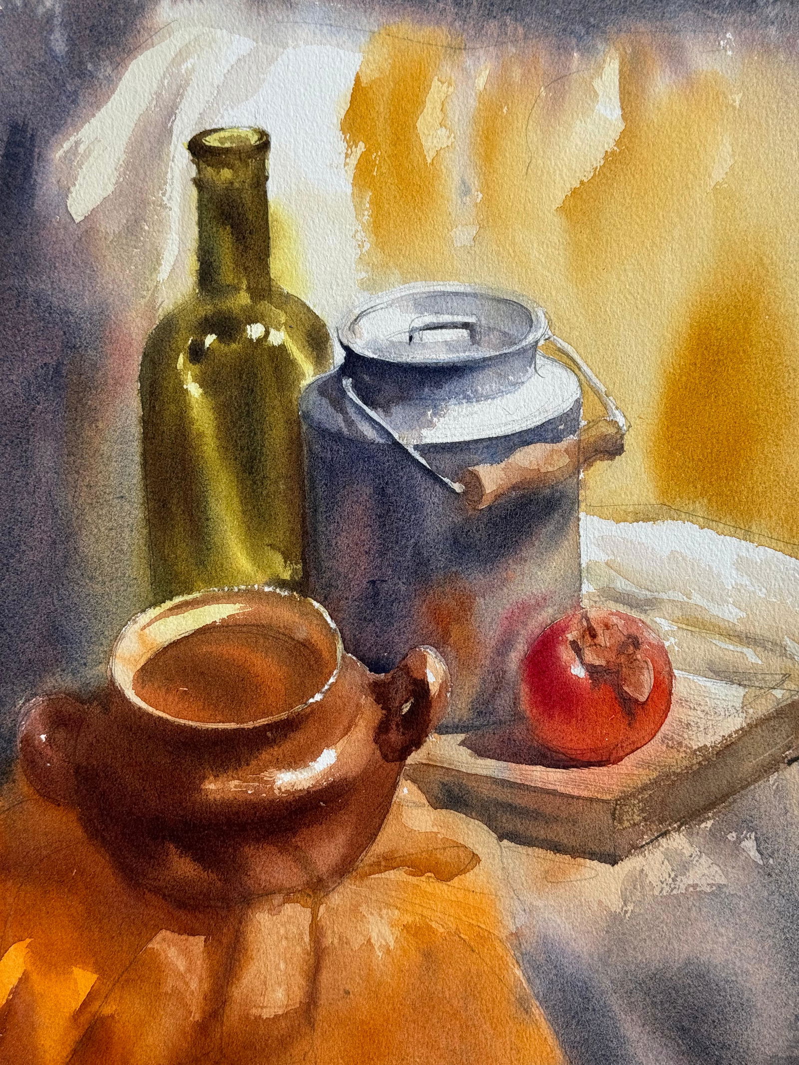 Watercolor Still Life Painting For Office,Drawing Room,Dinning Hall,Kitchen / 15x11 inch.  Image