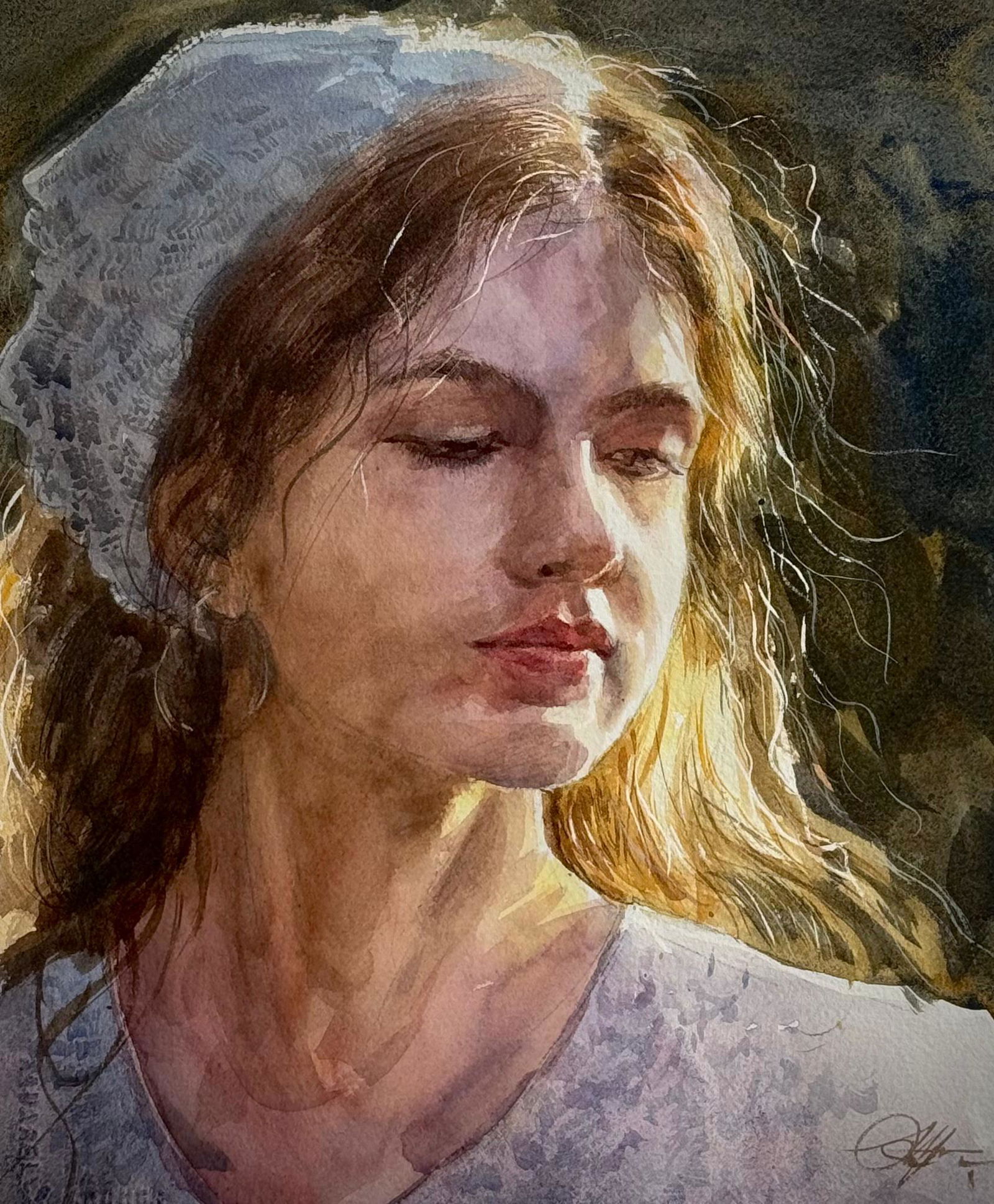 Watercolor Portrait 15x11 inch Image