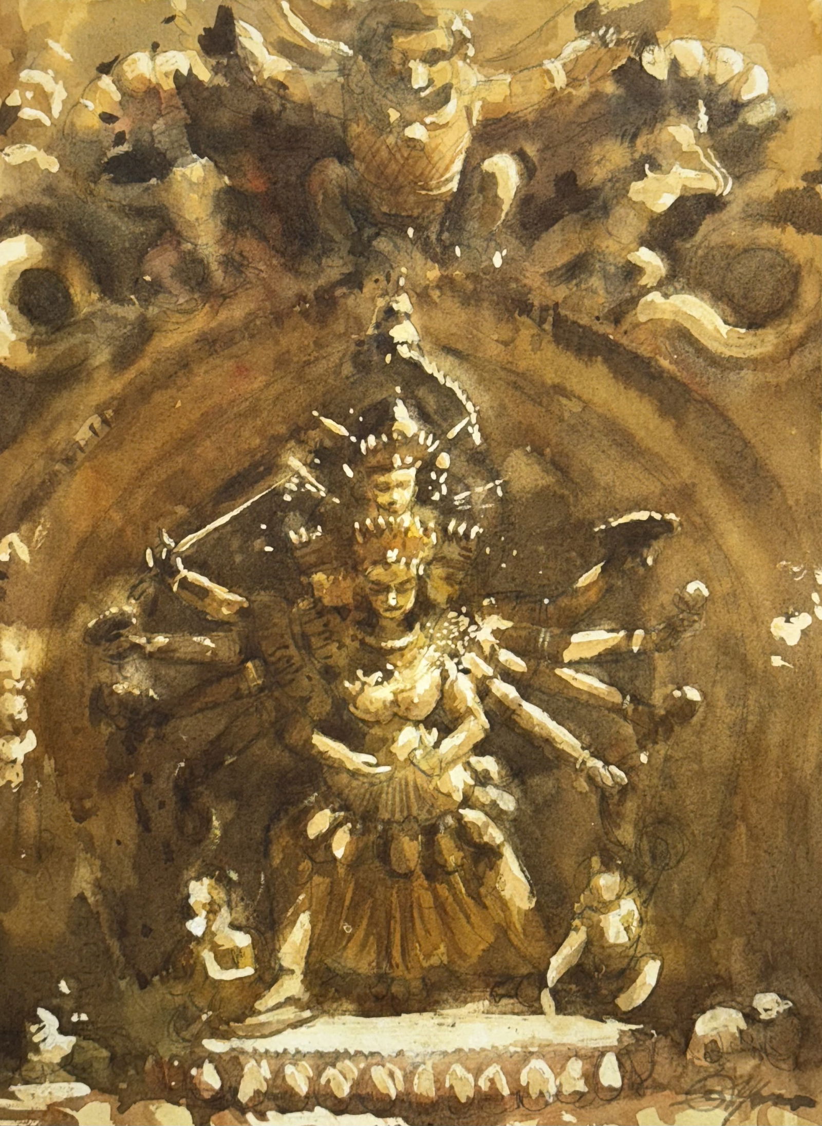 Tara devi Bhaktapur Durbar square Nepal 15x11inch Image