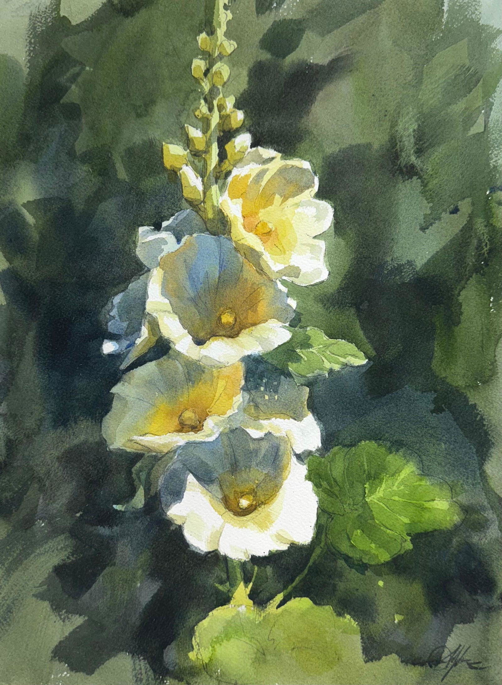 Sold Watercolor flowers 15x11 inch Image