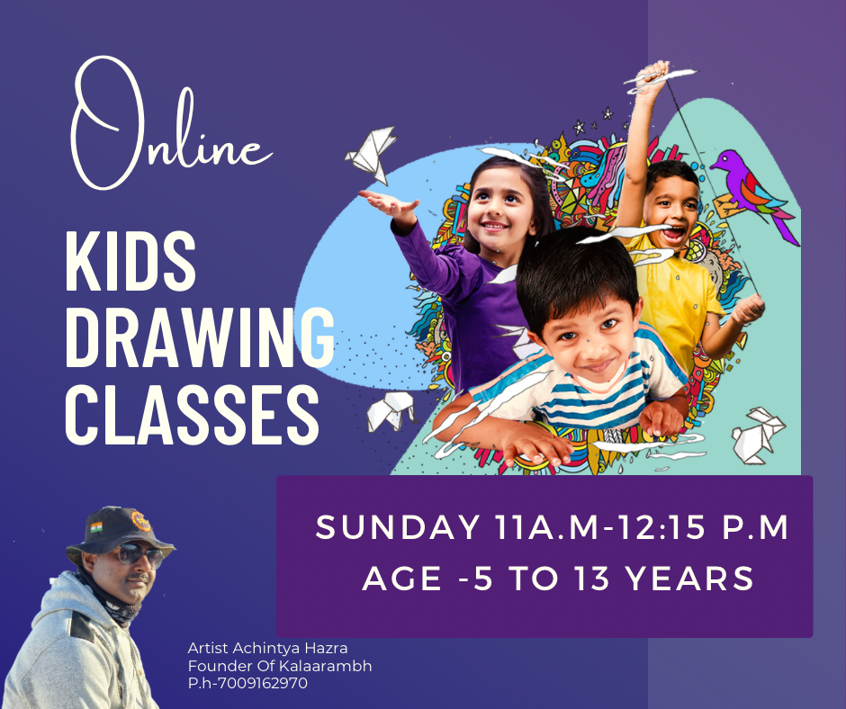 Kids Drawing Class, Every Sunday 11AM TO 12 PM  Pencil Drawing & Watercolor for (Ages 5 to 13 years) Image