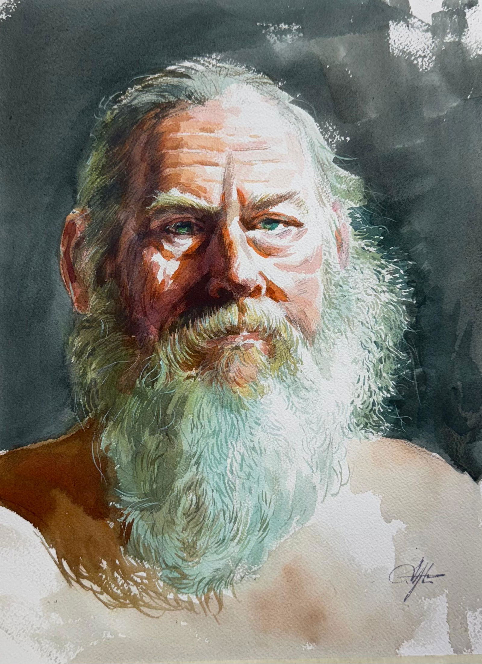 Online Watercolor Portrait Live 4 Classes 