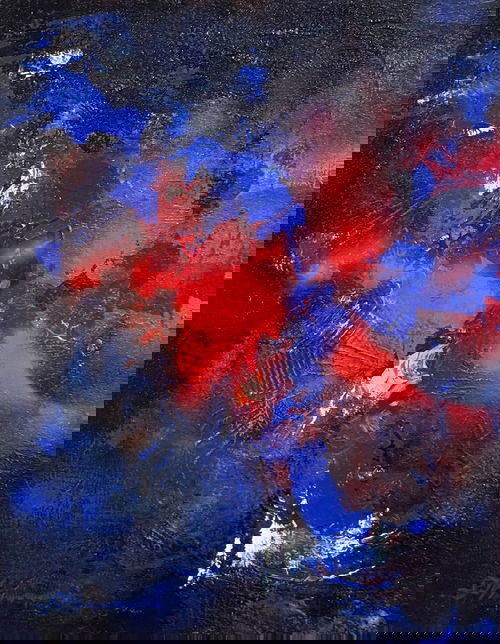 “Inferno Within” – evokes emotion and energy, Size: 18 x 14 inch Acrylic Abstract Painting Image