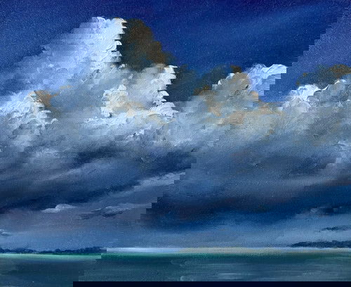 “Before the Rain” Oil Moody Landscape Painting 13x11 inch Image