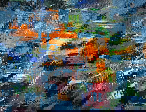 City Pulse 14 x 11 inch Abstract Painting Image
