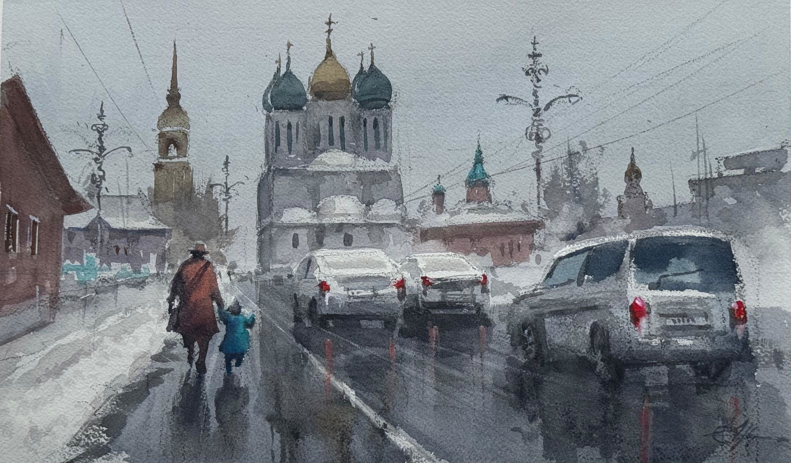 “Winter Walk to the Cathedral”15x10 inch Image