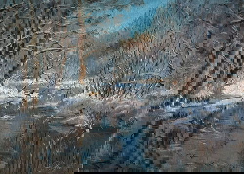 Winter Silence  Size: 15 x 11 inch Oil on Canvas Image