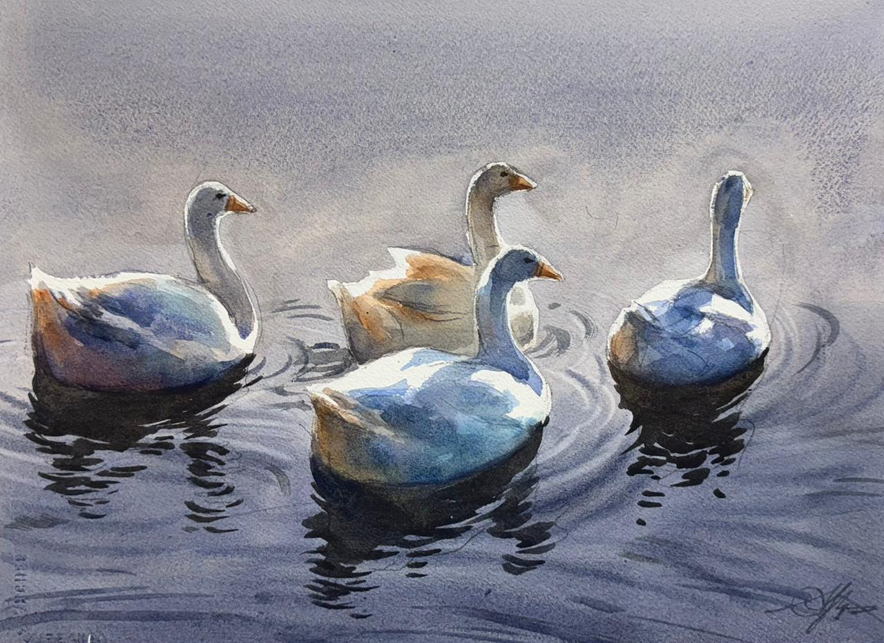 Ripples of Grace Size15x11 inches Watercolor on paper Image