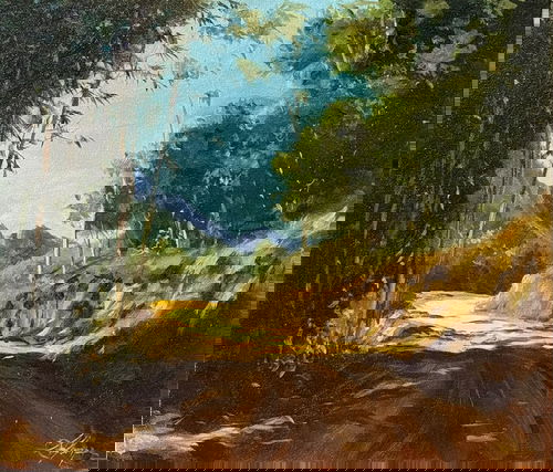 Morning Lights On The Village 14x12 inch Image
