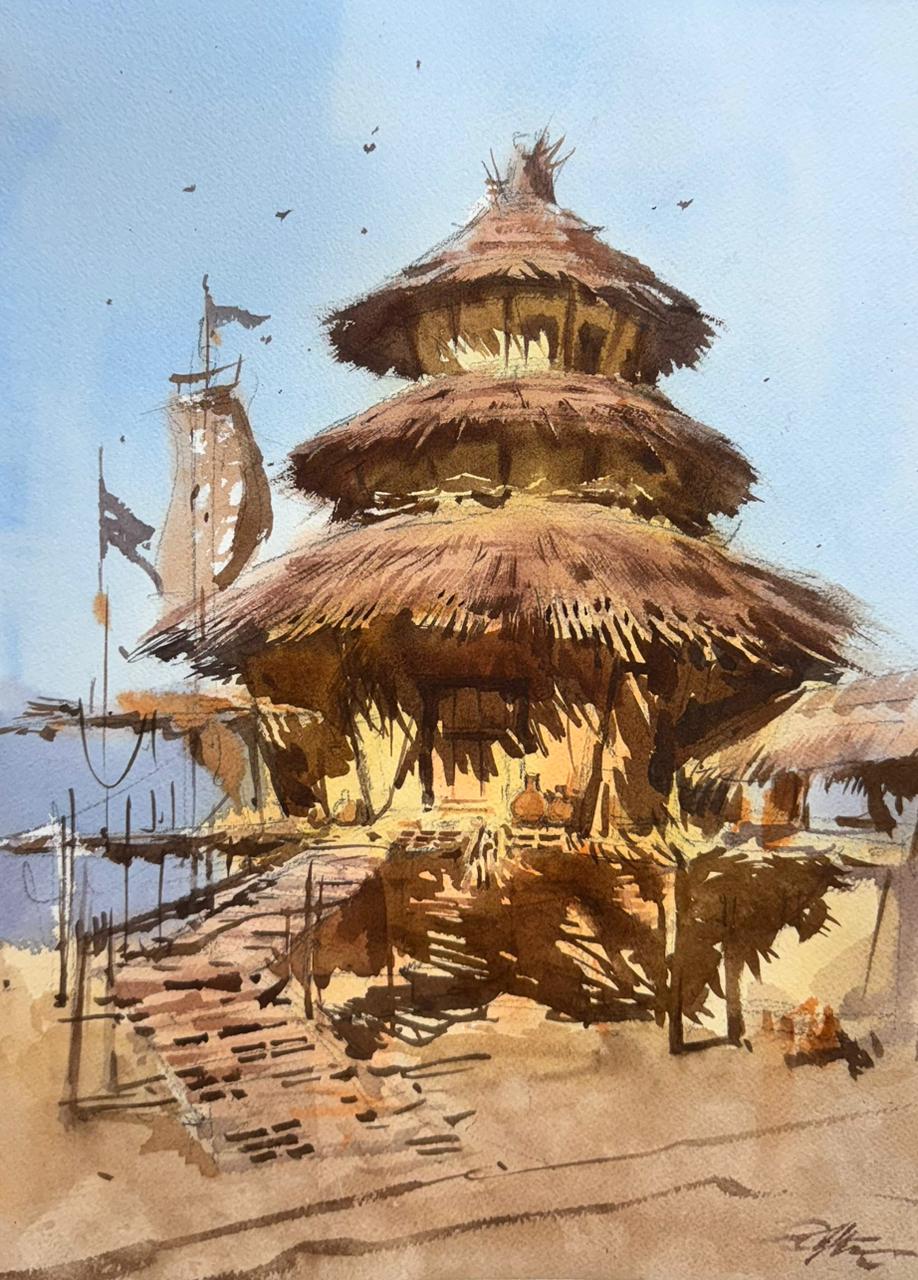 Stories in Sunlight & Straw 15x11 inch watercolor Image