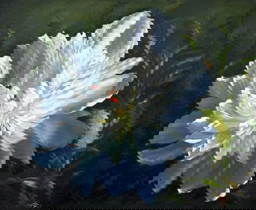 Purity in Bloom 36 x 30 inches | Oil on Canvas, White Peony Oil Painting | Floral Art by Achintya Hazra Image