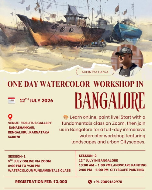 Watercolour Landscape Masterclass Bangalore 2026 | Achintya Hazra Image