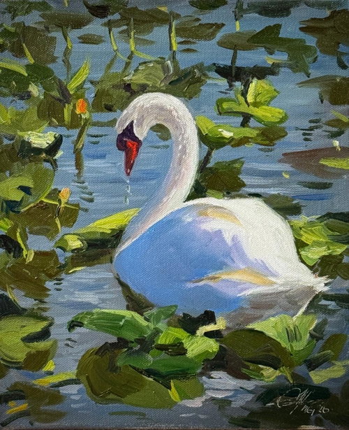 Grace Among the Lilies Medium: Oil on Canvas Size: 12 × 10 Inches Image