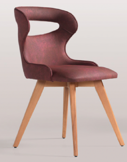 Stylish wooden chair with a curved seat