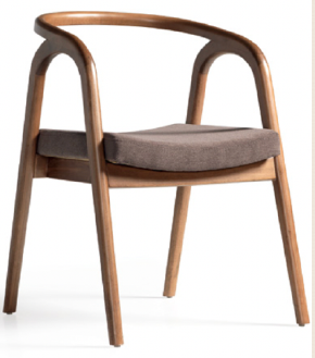 Wooden chair with a open-back design