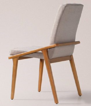 Modern wooden chair with a high backrest