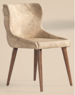 Modern wooden chair with a curved seat and backrest