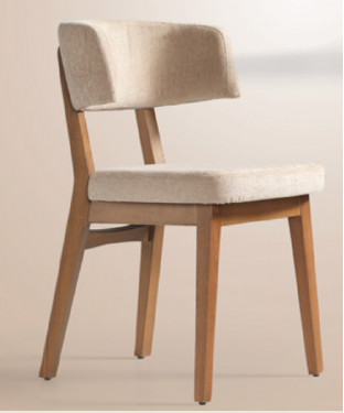 Elegant wooden chair with a curved seat