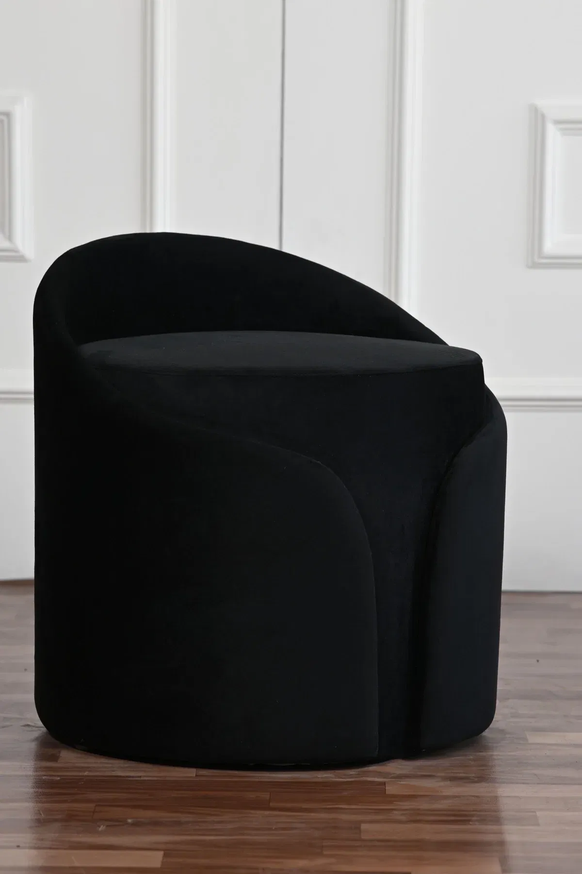 Black Suede Flexible Ottoman